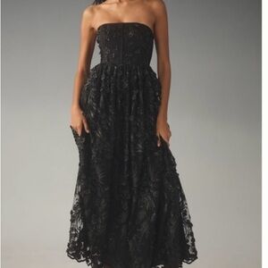 Anthropologie Payal Jain Strapless Lace Maxi Dress